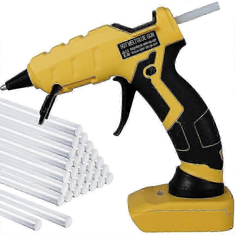 Mini Cordless Hot Melt Glue Gun with 30 Sticks Ideal for Hobby Craft and Dewalt Battery-Operated Projects