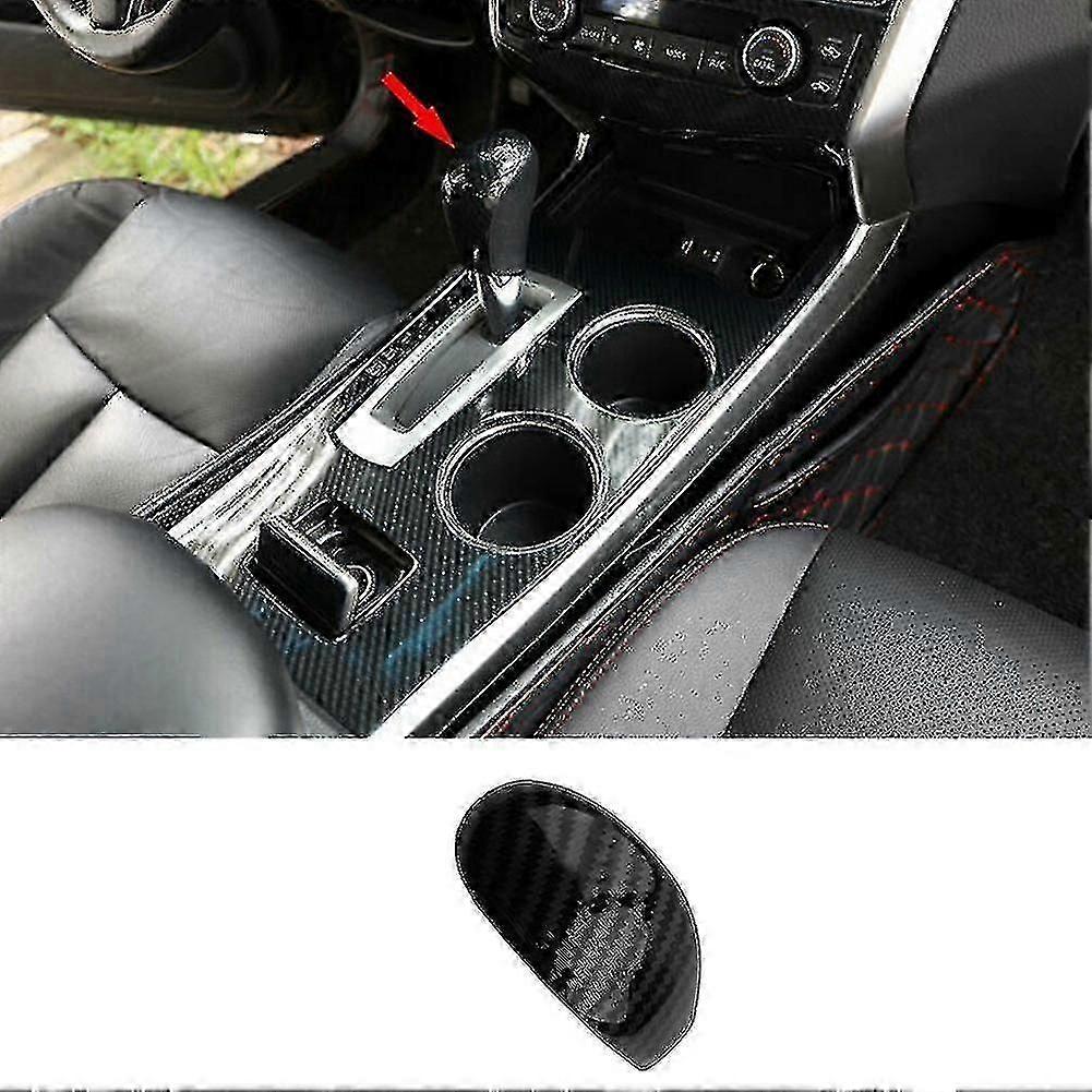 Carbon Fiber Central Console Gear Shift Knob Trim Shift Lever Cover