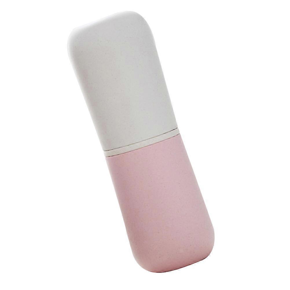Pink Travel Toothbrush Case for Storage Made of Durable Synthetic Material Compact Size Lightweight