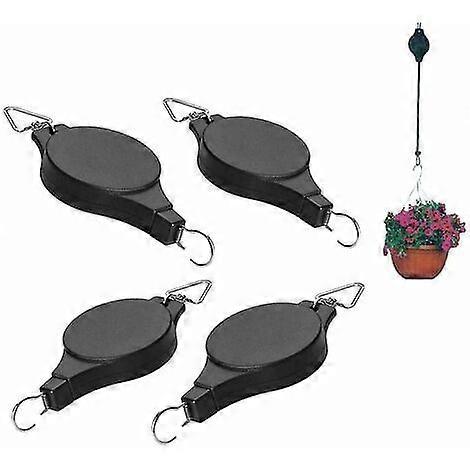 4pcs Retractable Plant Pulley Adjustable Hanging Flower Basket Hook
