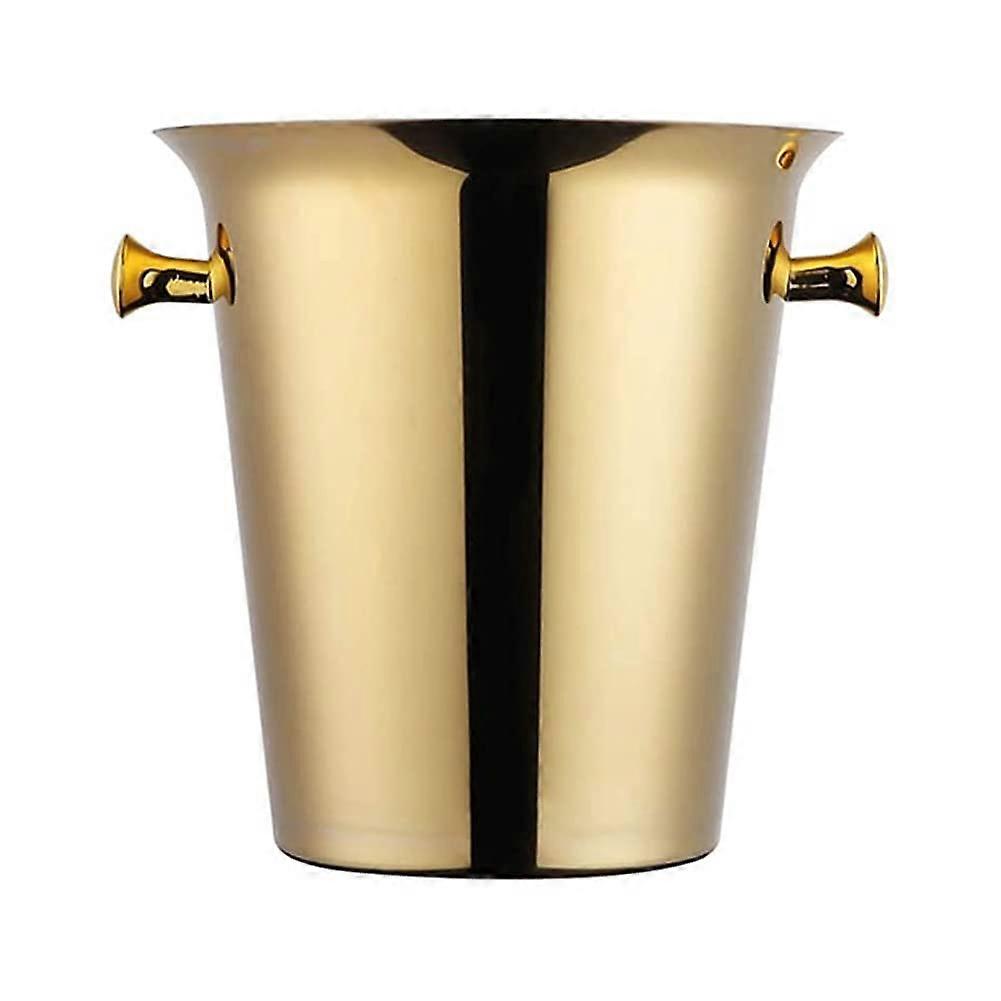 Ice Bucket With Lid And Ice Tongs Stainless Steel With Handle Capacity Beer Champagne Cooler