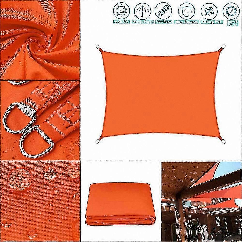 Orange Rectangle Shade Sail for Garden, Patio, Pool, Camping, Hiking - Waterproof, Durable Fabric, All Sizes Available