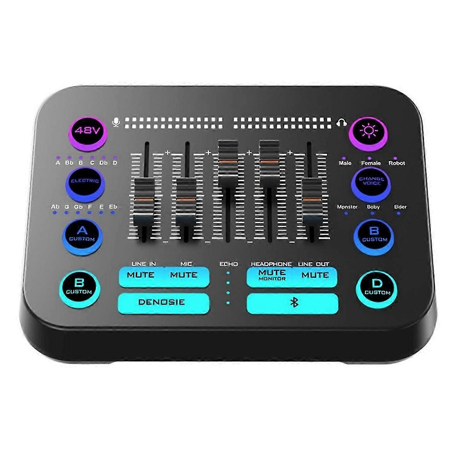 48V X1PRO Bluetooth Audio Mixer with M8 Microphone Voice Changer