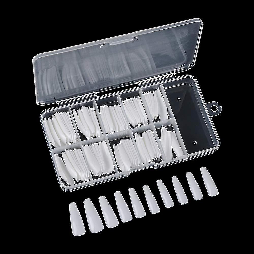 100pcs Coffin Nails Long Fake Nails - Clear Acrylic Nails
