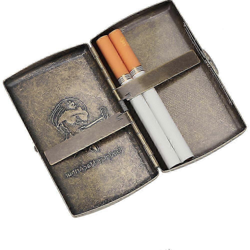 Metal Cigarette Case, Etched Metal-Plated With Vintage-inspired Design, Smooth Surface Ensures Engraving Ideal, Adjustable Hinges And Release Button 2