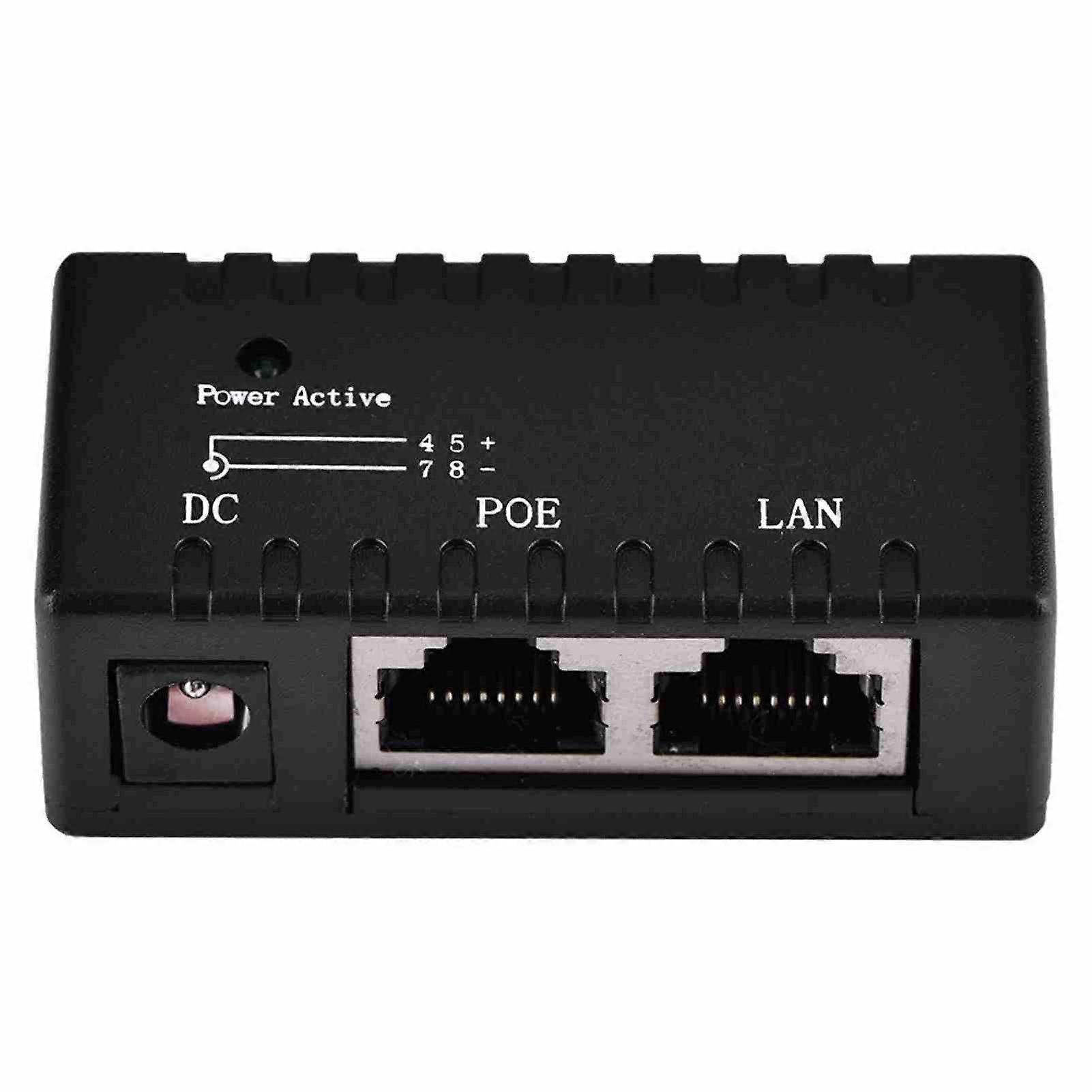 POE スプリッター Power Over Ethernet インジェクター アダプター LAN ネットワーク用 ブラック
