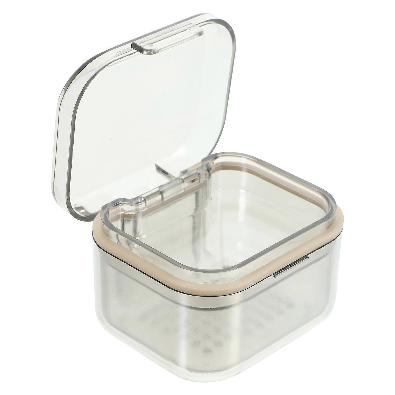 5Pcs Denture Storage Box Container for Braces Cleaning in Black Color