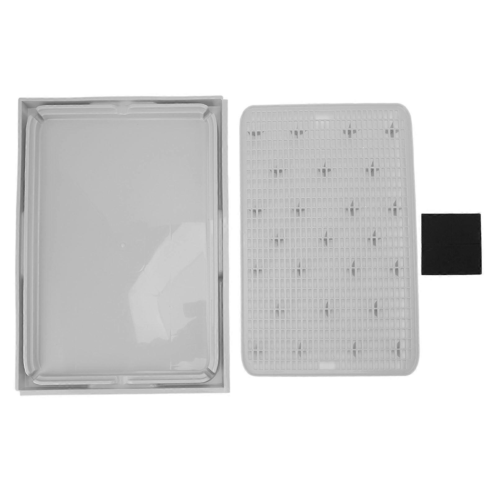 Cat Litter Mat Spacious Double Layer Washable Anti Slip Bottom Cat Litter Box Mat Cat Litter Catcher Mat Light Gray