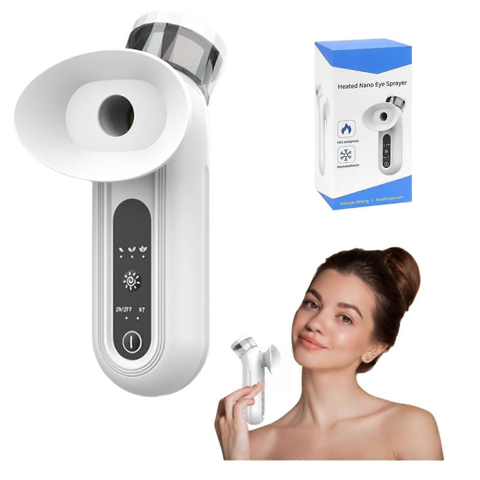 Eye Steamer Nano Eye Mist Sprayer With Cold Hot Compress Modes, Rechargeable Handheld Moisturizer For Skin Care, Model E