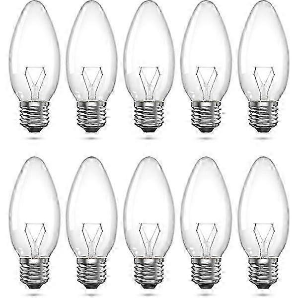 Halogen Bulb E27 40W C35 Clear Dimmable Warm White 2700K 220V 10-pack - Light Bulb