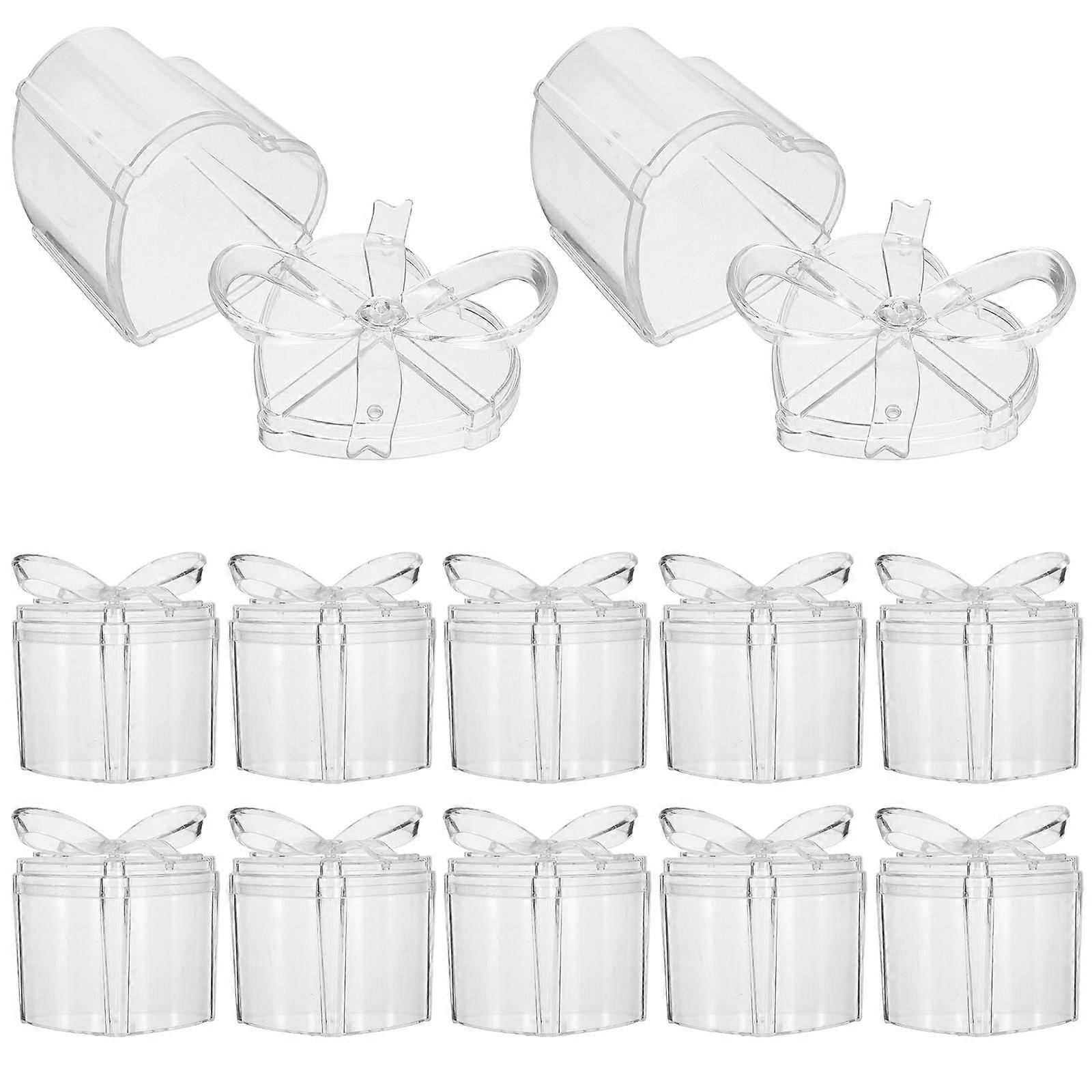 Transparent Candy Boxes Heart Shape Plastic Box for Storage 24Pcs Durable Material