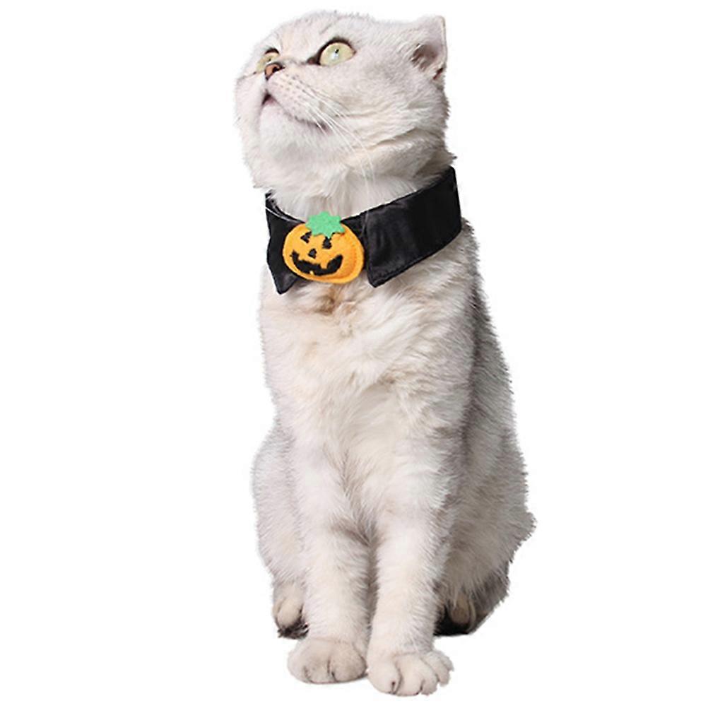 Cat Pumpkin Collar for Pet Use 2Pcs Polyester Halloween Pumpkin Collar