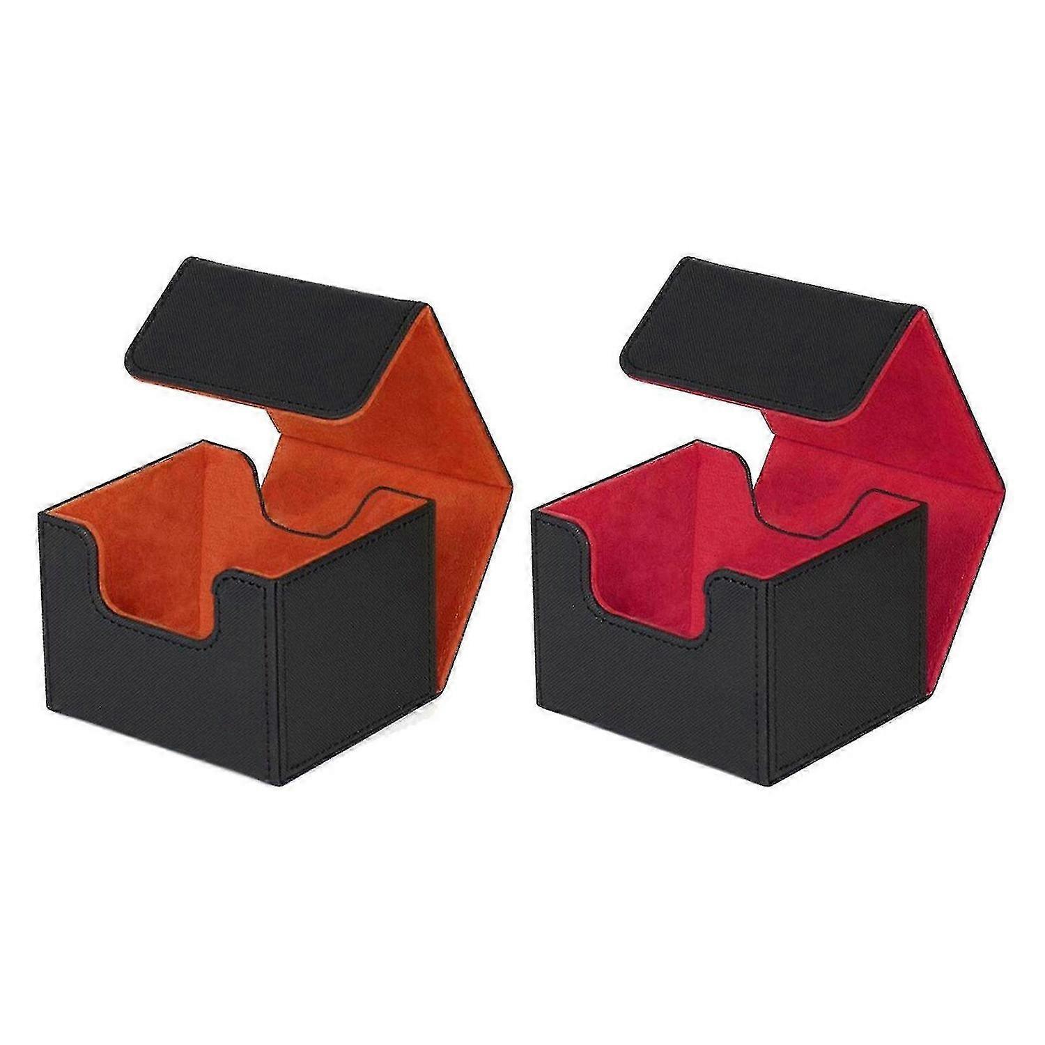 2pieces Card Deck Box Game Card Case Orange And Red