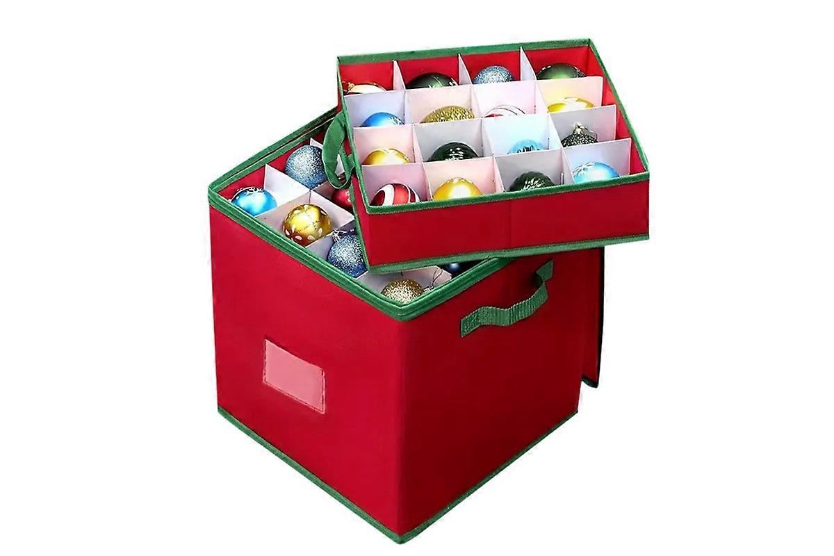 4-Tier 64 Compartment Christmas Ornament Storage Box with Lid
