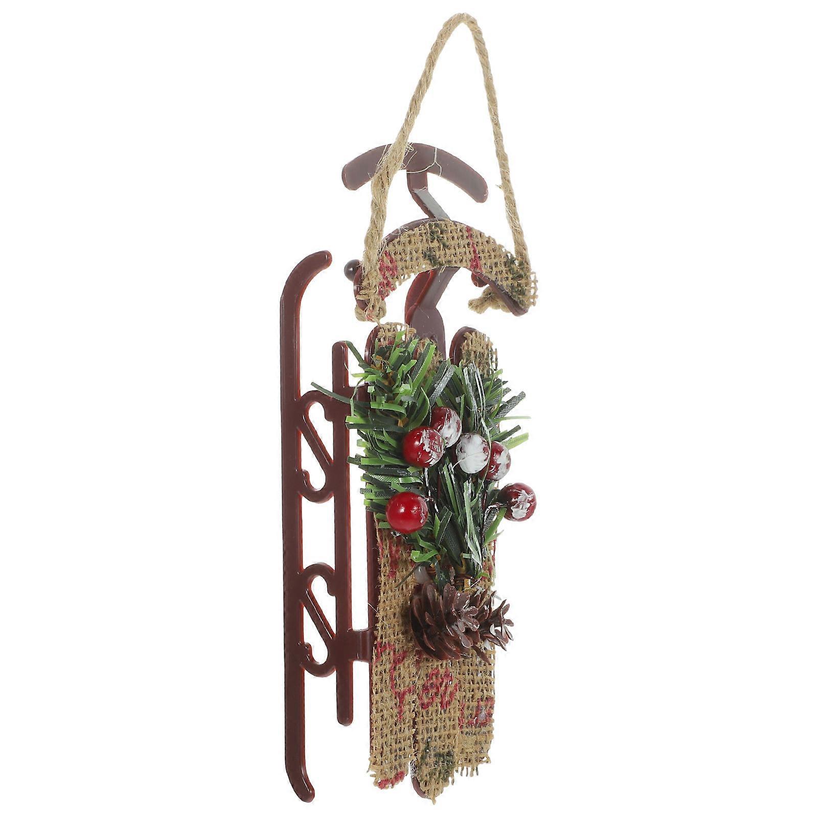 Christmas Tree Decoration Xmas Sled Model for Hanging 2Pcs Pack