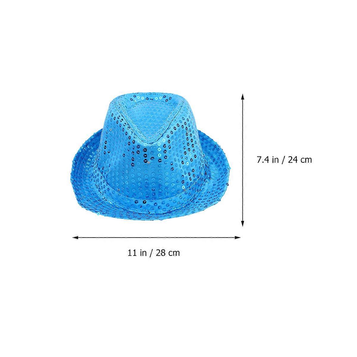 Stage Shining Prop Hat Men Women Party Use Round Shape Plastic Cloth Material 1Set
