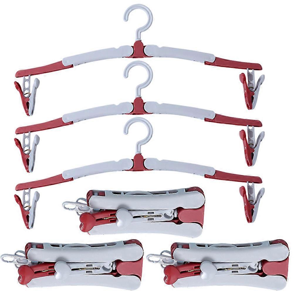 Travel Hangers Folding Clothes Hangers for Hanging Use 24Pcs Space-Saving Red Set