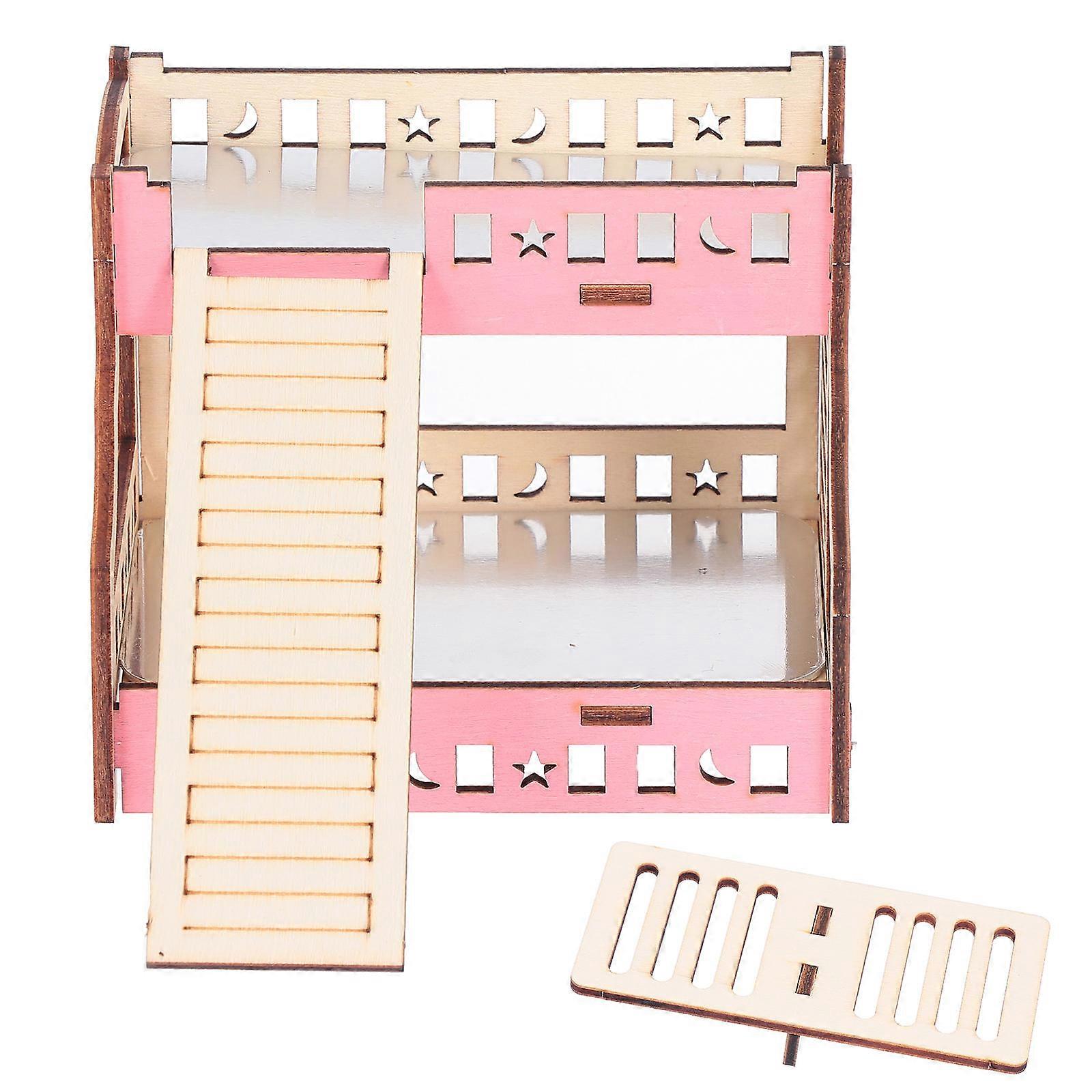 Hamster Play Hut Toy for Pets 2-Layer Bed House with Seesaw