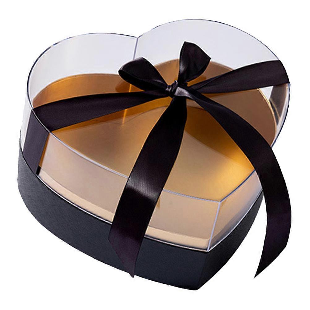 Fresh Flower Box Heart Shaped for Storage Use 1Pcs Black Transparent Container