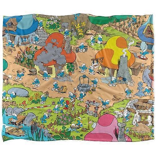 The Smurfs Silky Village Supersoft Blanket