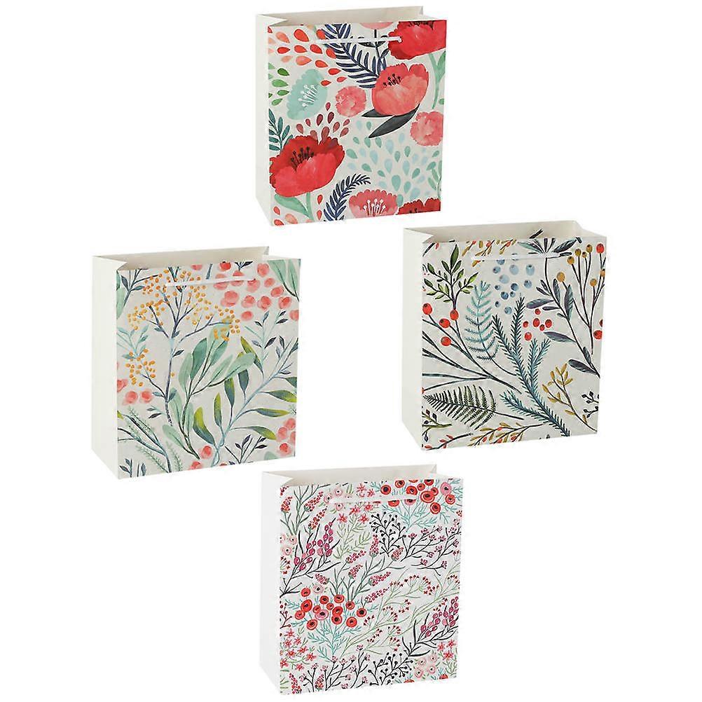 Flower Pattern Present Bag Paper for Storage Use 8Pcs Assorted Color