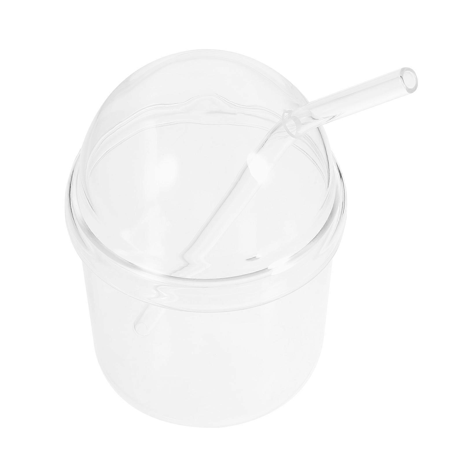 Clear Bottle With Straw Simple Design Cold and Heat Resistant Glass Water Cup Transparent 1 Set