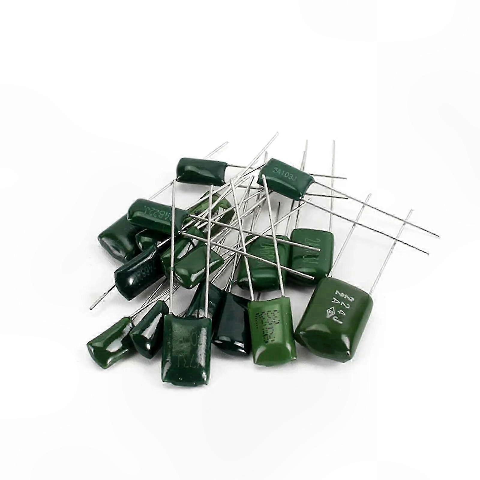 Polypropylene Film Capacitors Kit, 180 Pieces, 18 Values, 100V Rating, Includes Assorted Capacitors for Electronics Projects