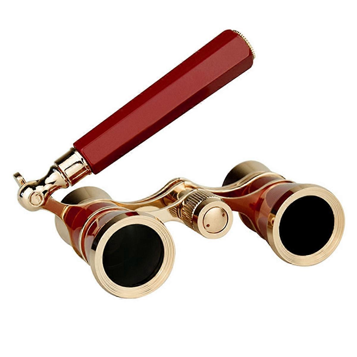 ビンテージ双眼鏡望遠鏡オペラシアターグラス格納式ハンドル付き女性女の子望遠鏡ホースレーシングガラス