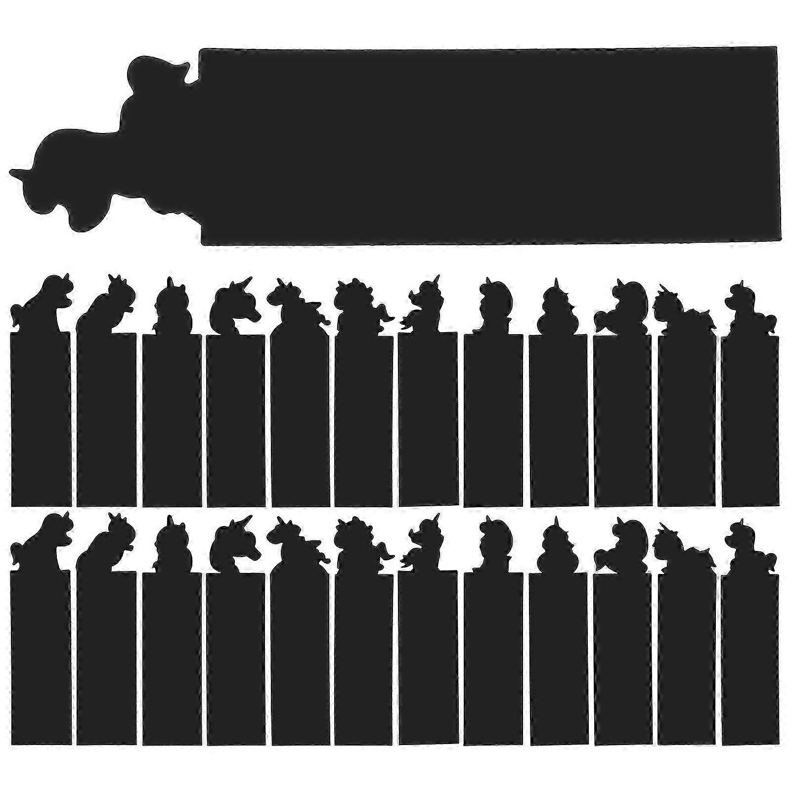 Scratch Rainbow Bookmarks 24pcs Animal Designs DIY Craft Scratch Paper Reading Page Markers for Classroom and Party Activities