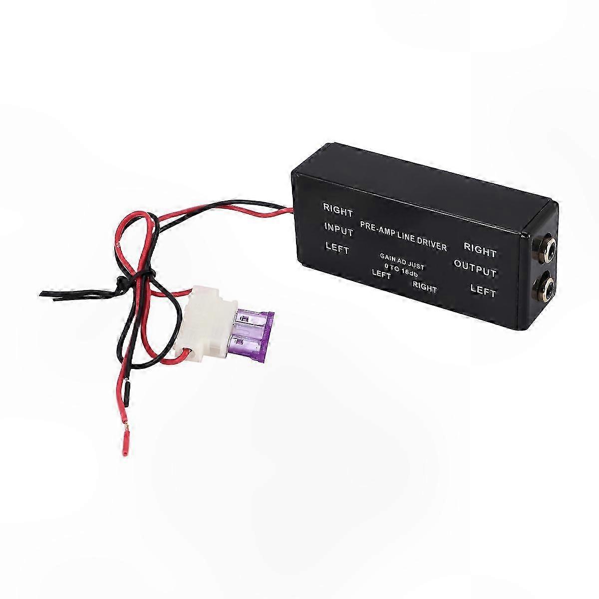 Black RCA Line Driver Booster Adapter with Adjustable Pac Turbo 1 Input/Output