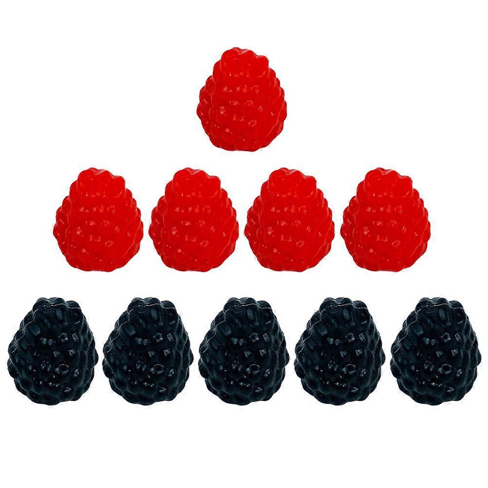 Artificial Raspberry Model Plastic Raspberry Model Decoration with 10Pcs for Display