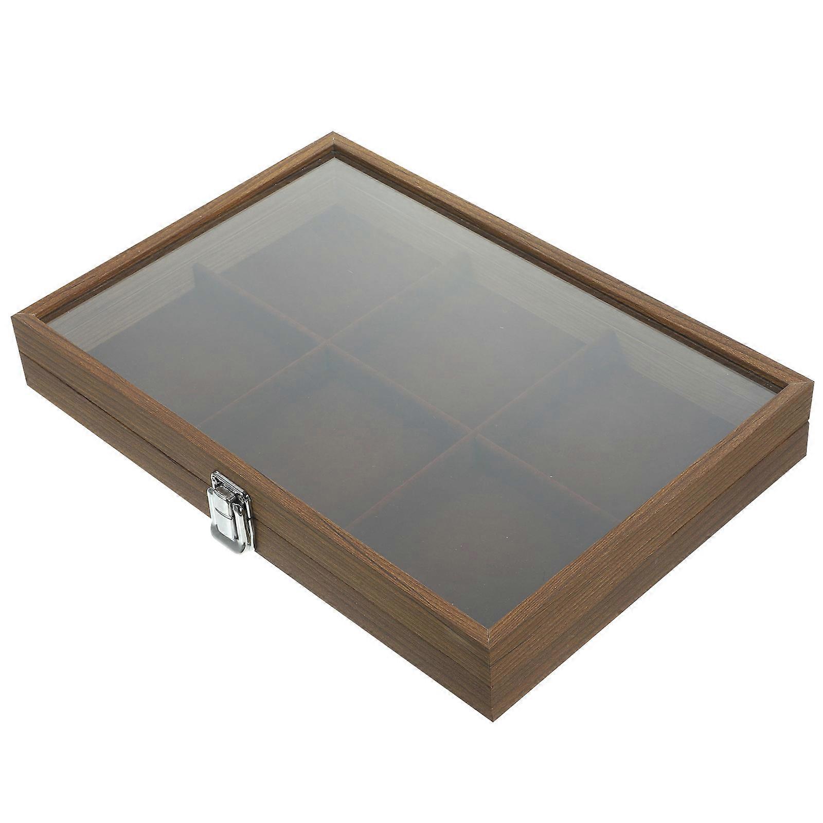 Vintage Rectangular Wood Jewelry Container With Multi-Compartment Organization For Home Use And Travel 1Pcs