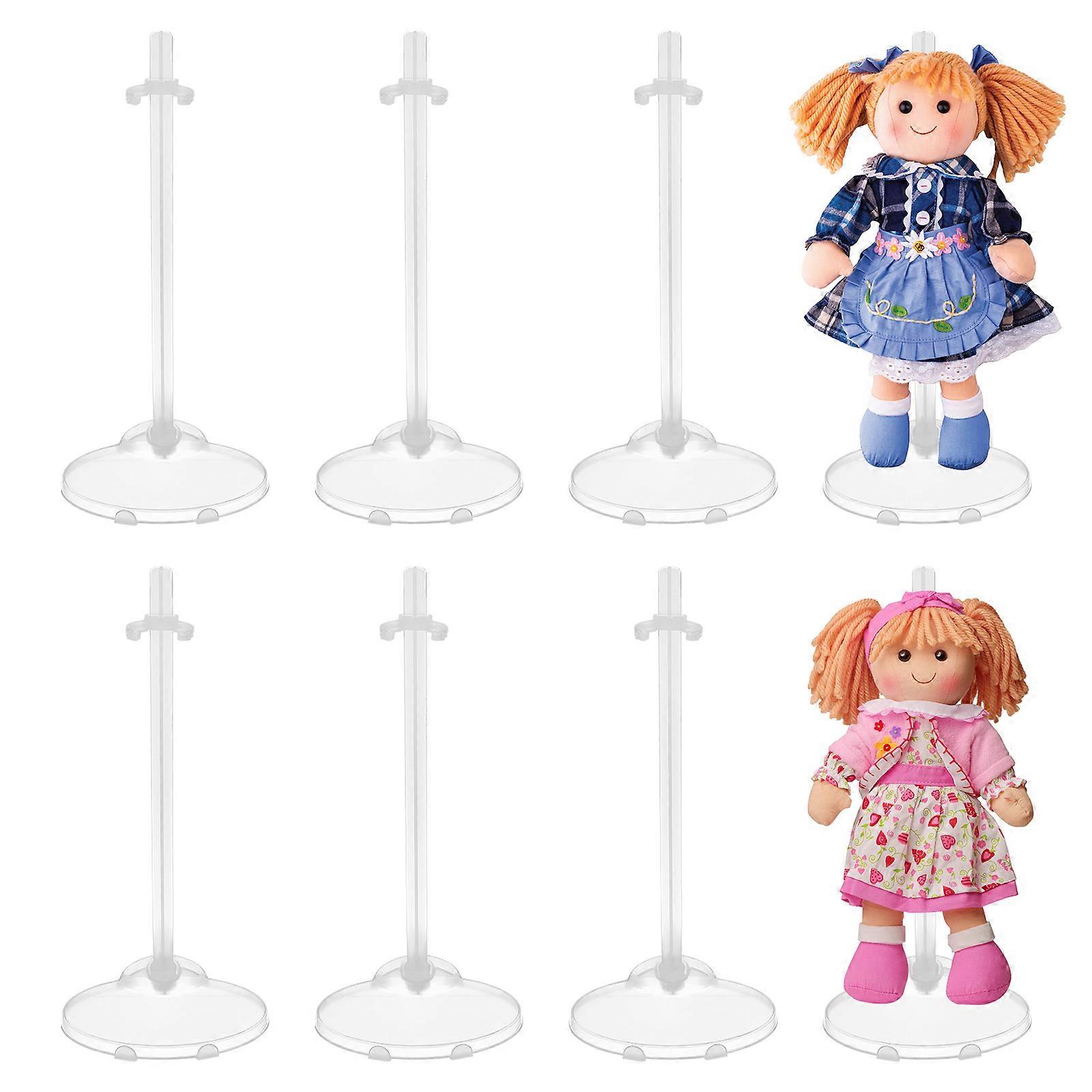 Transparent Doll Stands Doll Holding Supports for Display 60Pcs