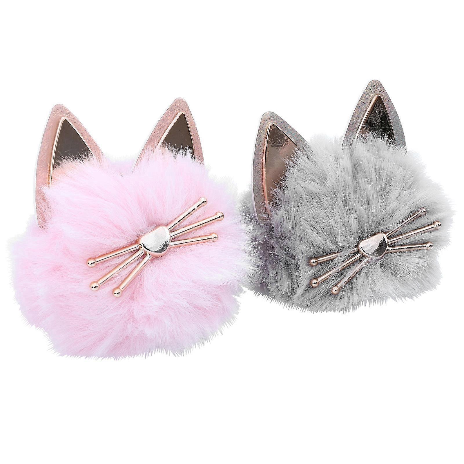 Plush Ball Key Chains for Bag Pendants with Fashionable Cat Design 4Pcs