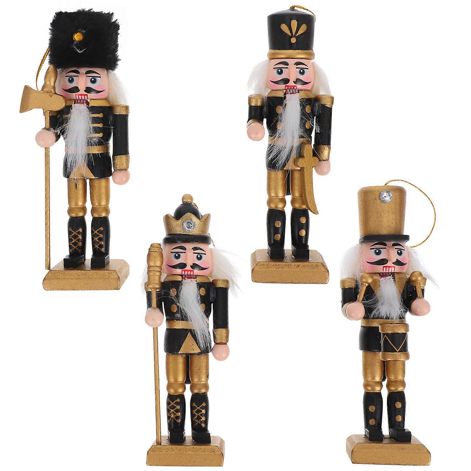 Wooden Nutcracker Christmas Nutcracker Adornments for Decor 12Pcs