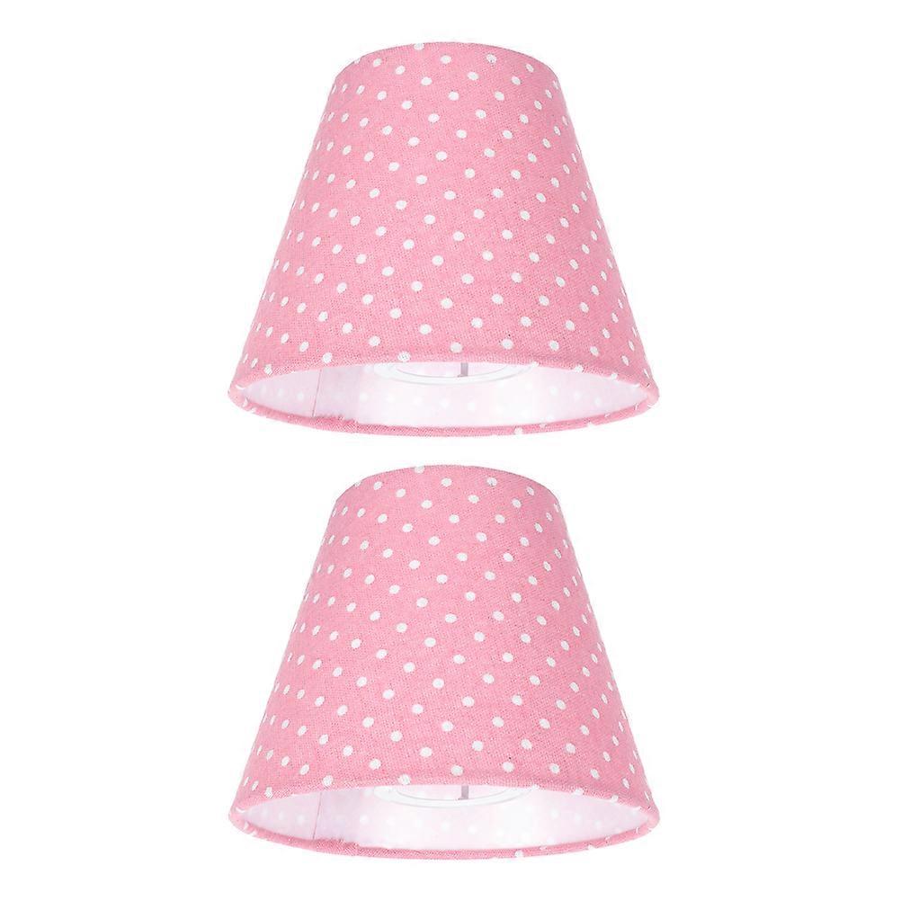 Cloth Lamp Shade Pink Fabric Bell Lamp Cover for Decor 8Pcs Patterned