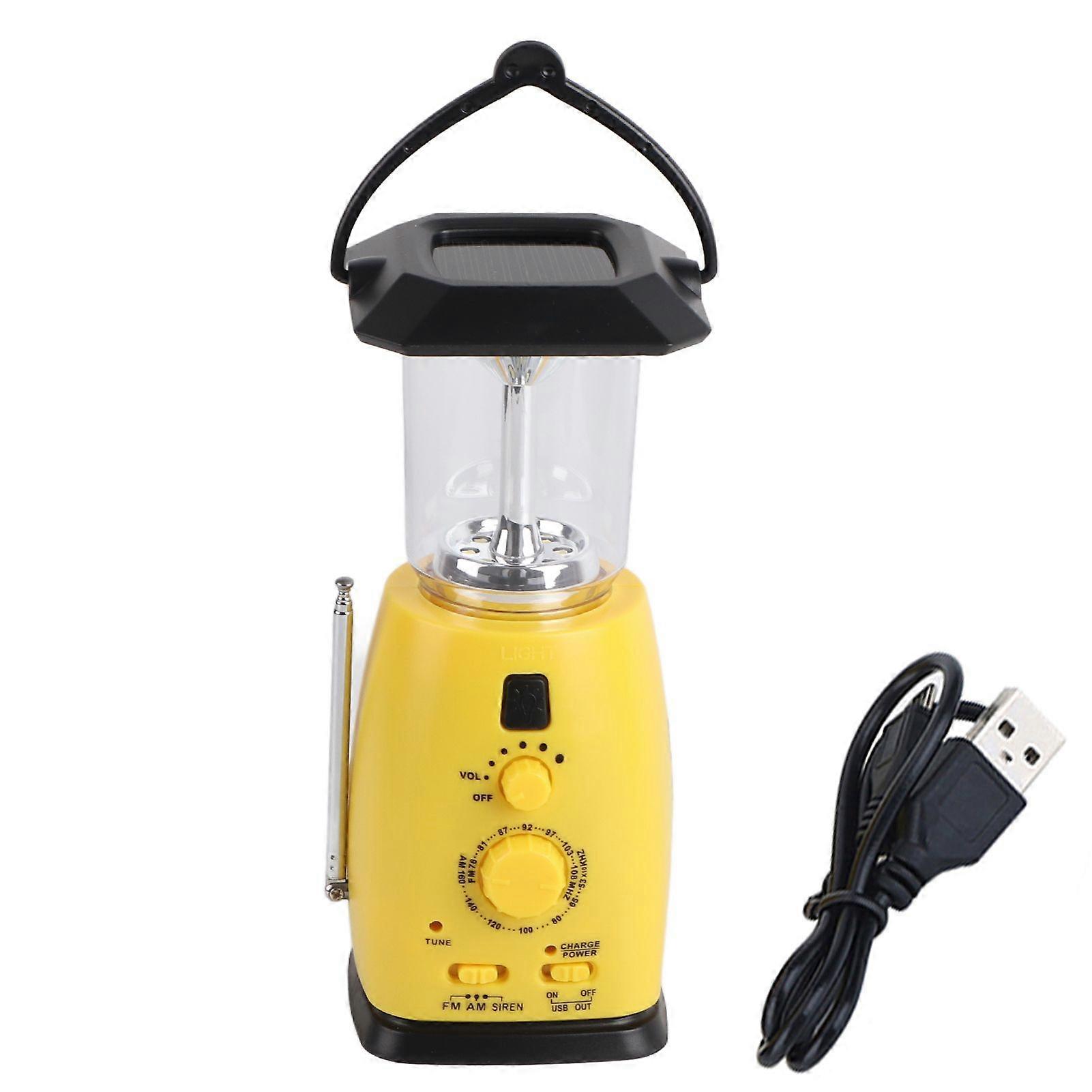 Hand Crank Solar Power LED Camping Emergency Flashlight Torch Lamp Phone Charger