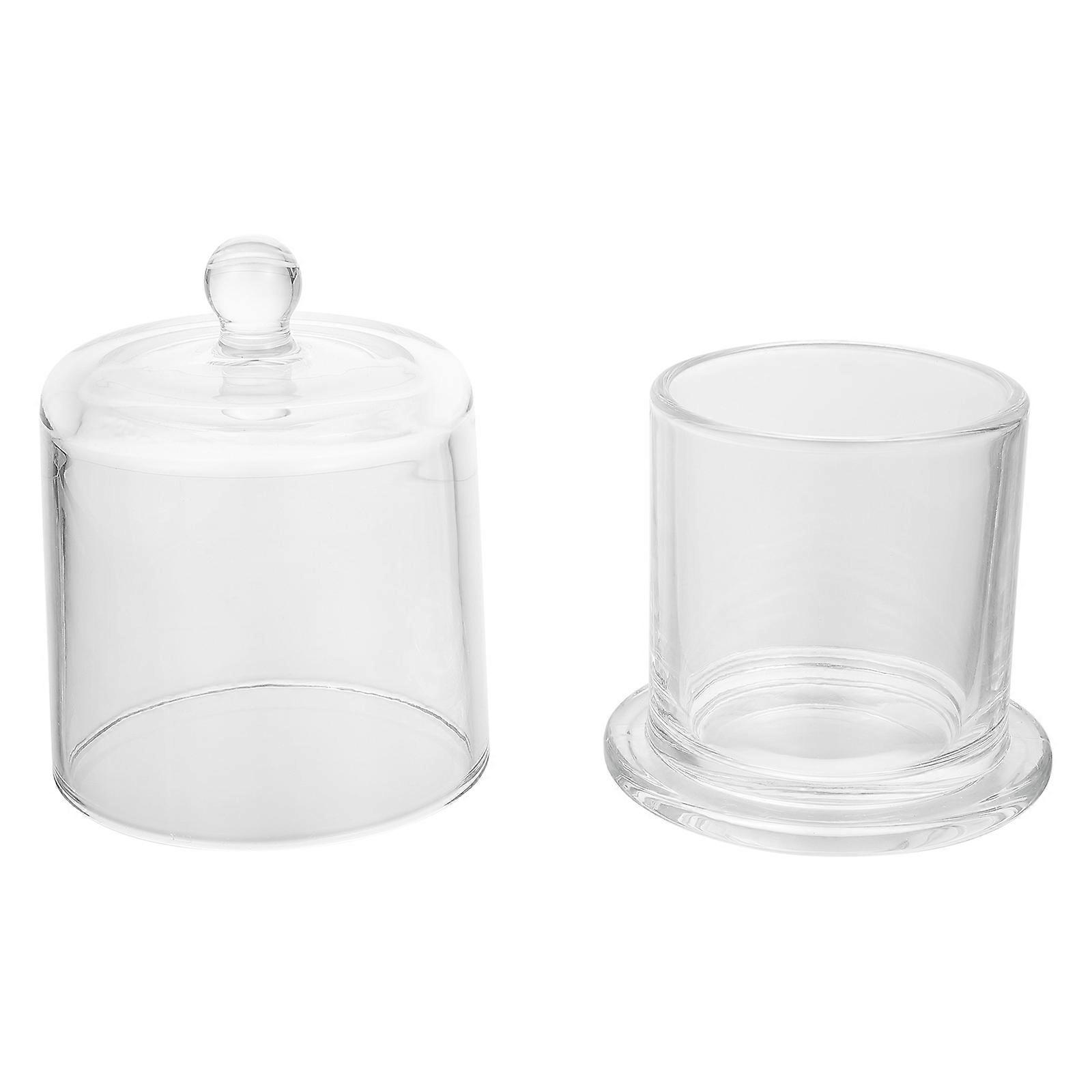Transparent Candle Cup Glass Candleholder for Aromatherapy 2Sets