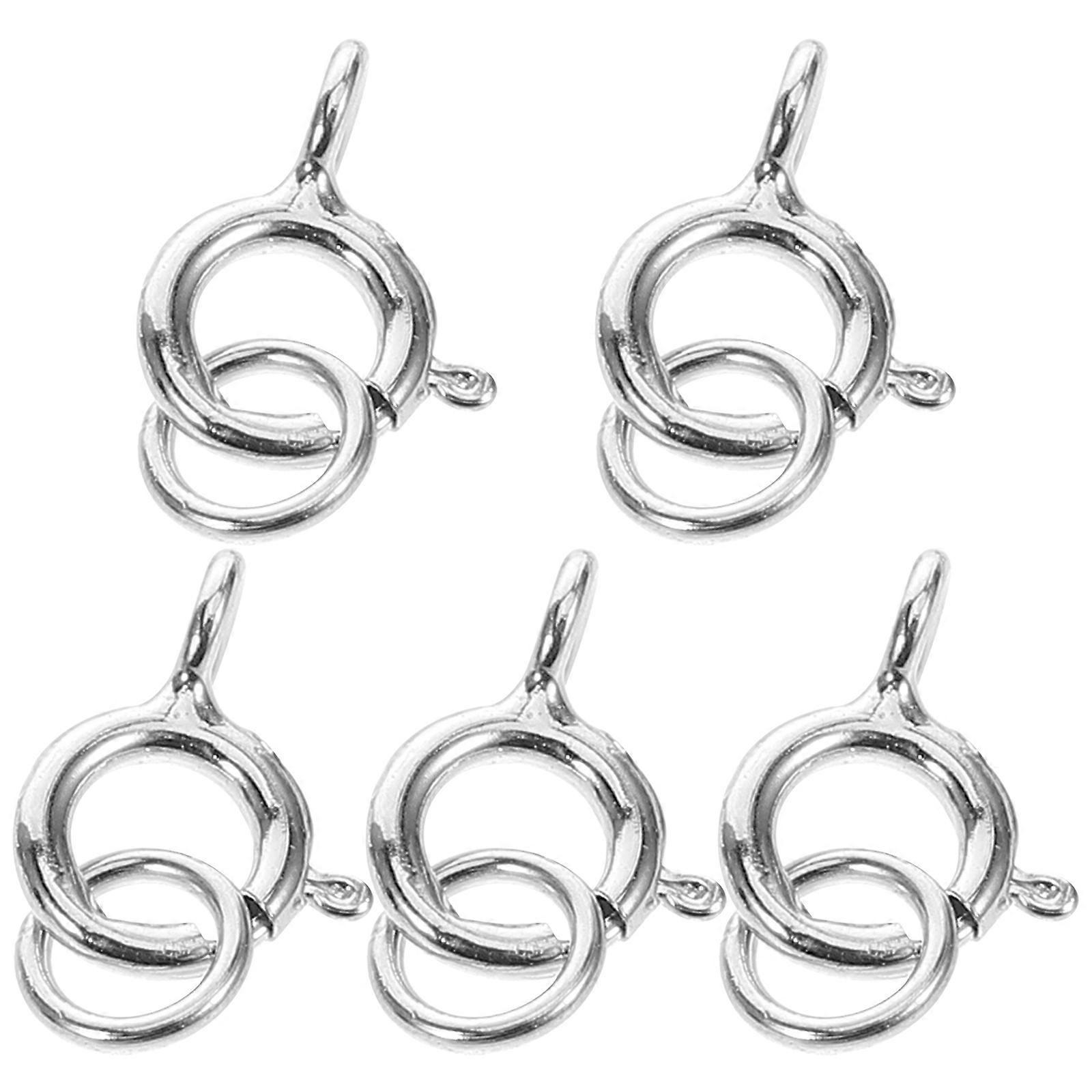 Spring Ring Clasps Connector for Jewelry Making Silver 10Pcs for DIY Use