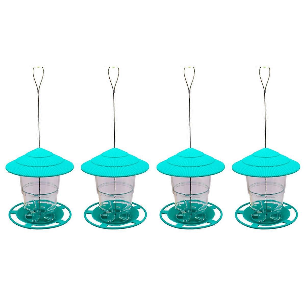 Outside Squirrel Proof Bird Feeder, with Round Shaped Roof Green