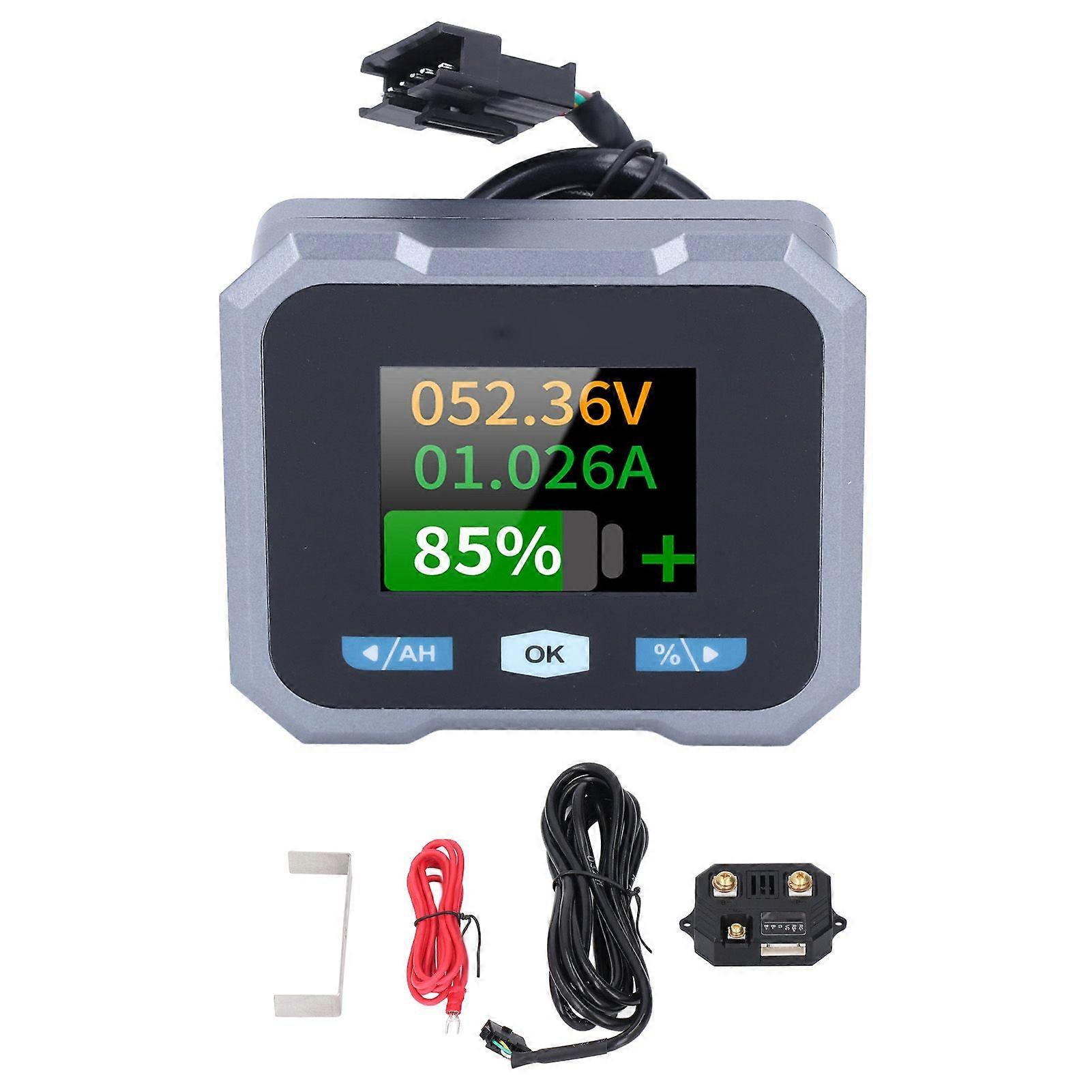Smart Battery Monitor 1.8in Color LCD Display Waterproof Battery Volt Meter for Acid Lithium Iron 50A 10100V