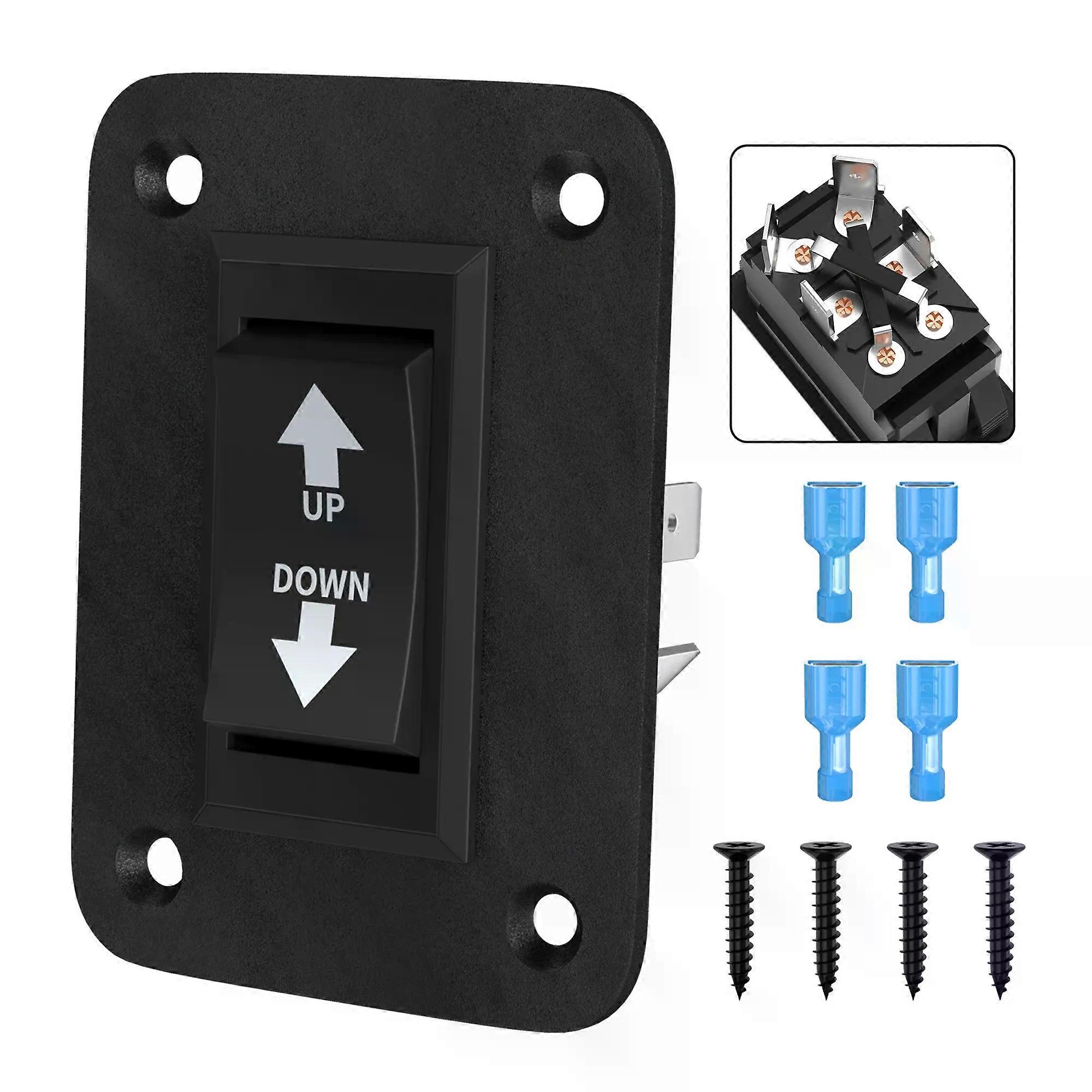 DaierTek UP ned Øyeblikkelig omvendt polaritetsbryter 12V 30A DPDT polaritetsreverseringsbryter RV Power Jack-bryter for 5.