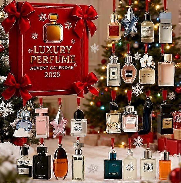 Calendrier de l'Avent de Noël 2025 - Compte à rebours de 24 jours, boîte surprise parfumée, ornements en acrylique, 24 pendentifs, parfum non inclus | Fruugo L