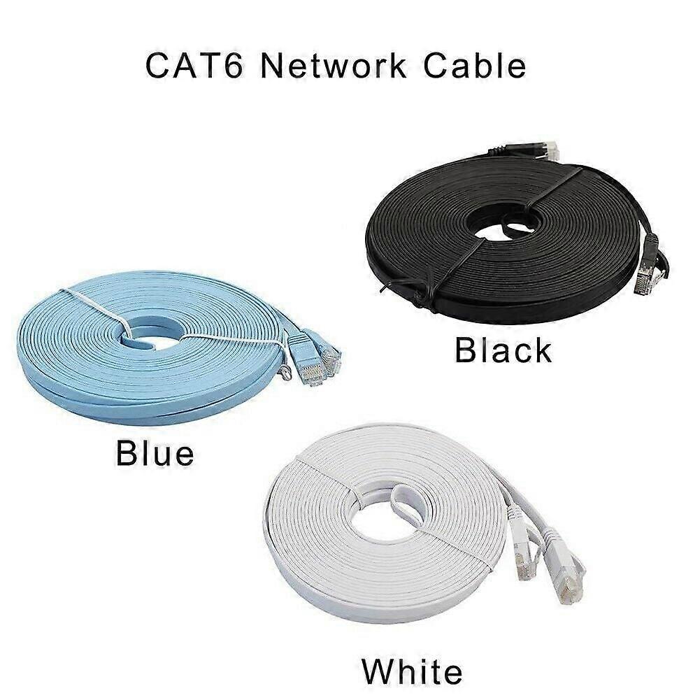 RJ45 CAT6 Ethernet Network LAN Cable Cord Flat UTP Patch Router Modem 50FT 100FT