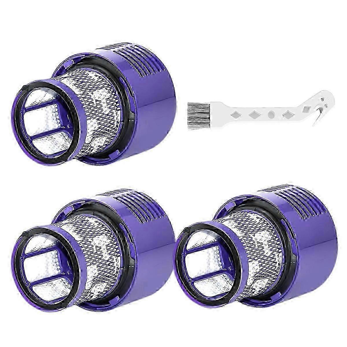 V10 Filter Part Compatible for V10 Cyclone Series,V10 Absolute,V10 Animal Filter 3 Pack Filters and Clean Brush