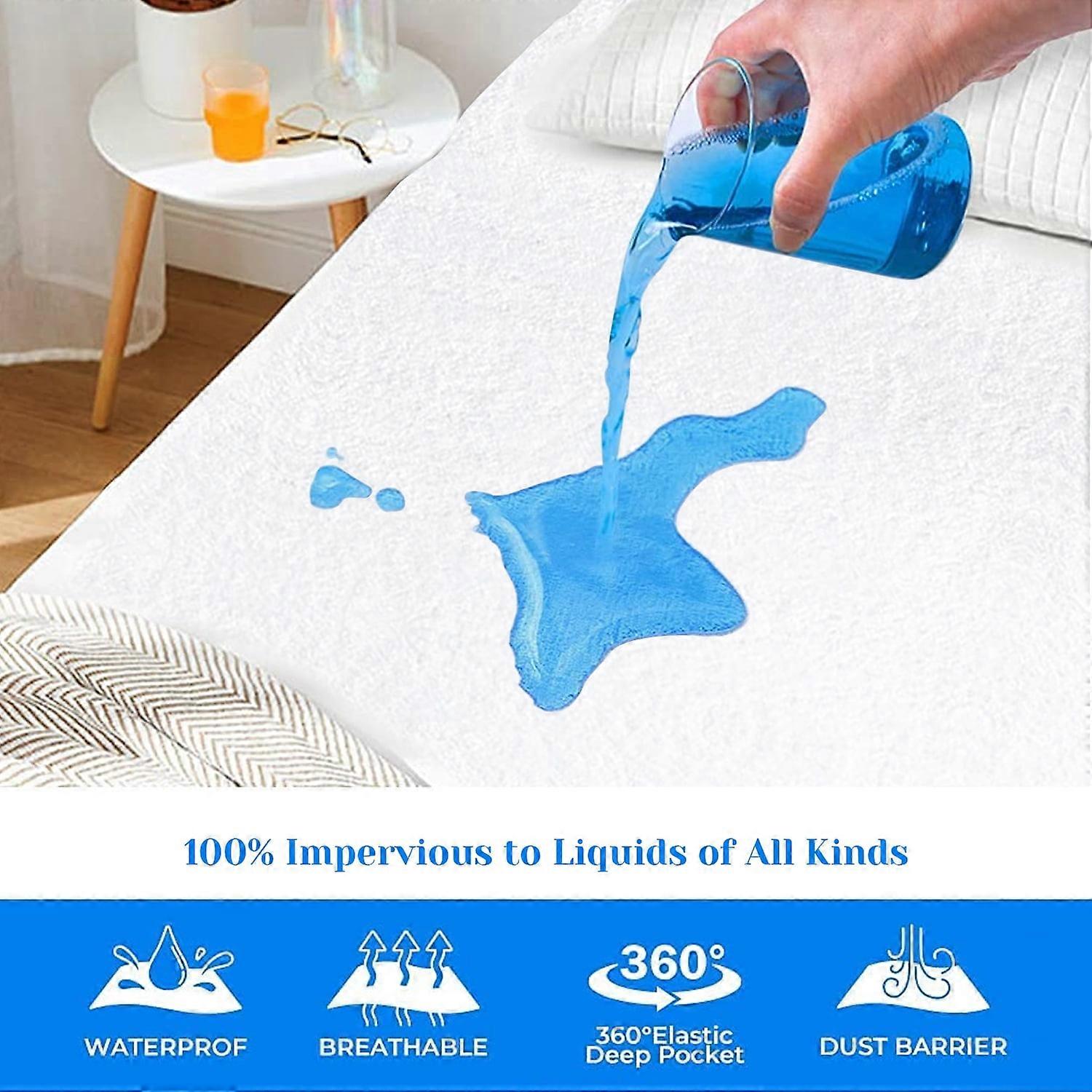 King Mattress Protector Waterproof Bed Bug, Memory Foam Mattress Cover, Stretch to 18" Deep Pocket