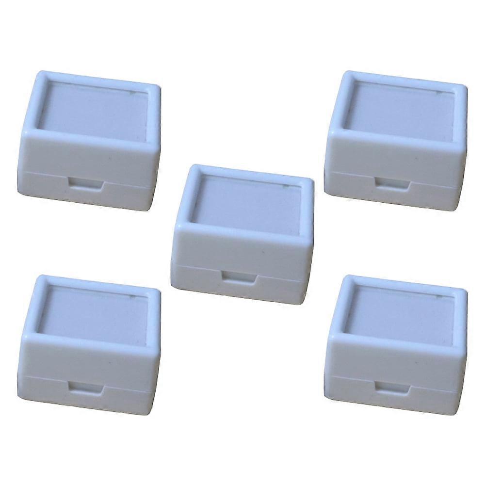 5pcs Jewelry Display Boxes with Foams Insert Square Gemstones Storage Case