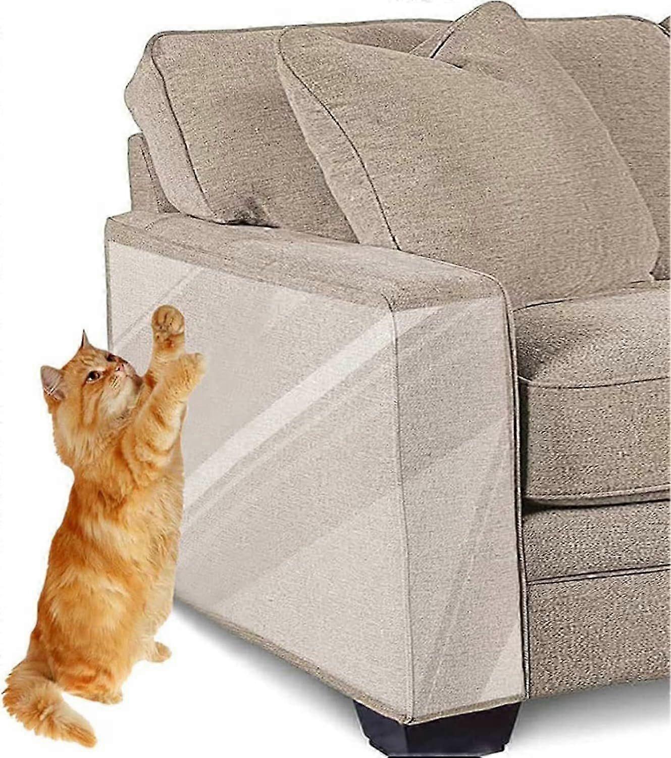 Cat Scratch Deterrent Tape - 12 x 17 Inches 8 PCS - Furniture Protector from Pet Scratch, Clear Double Side Anti-Scratch