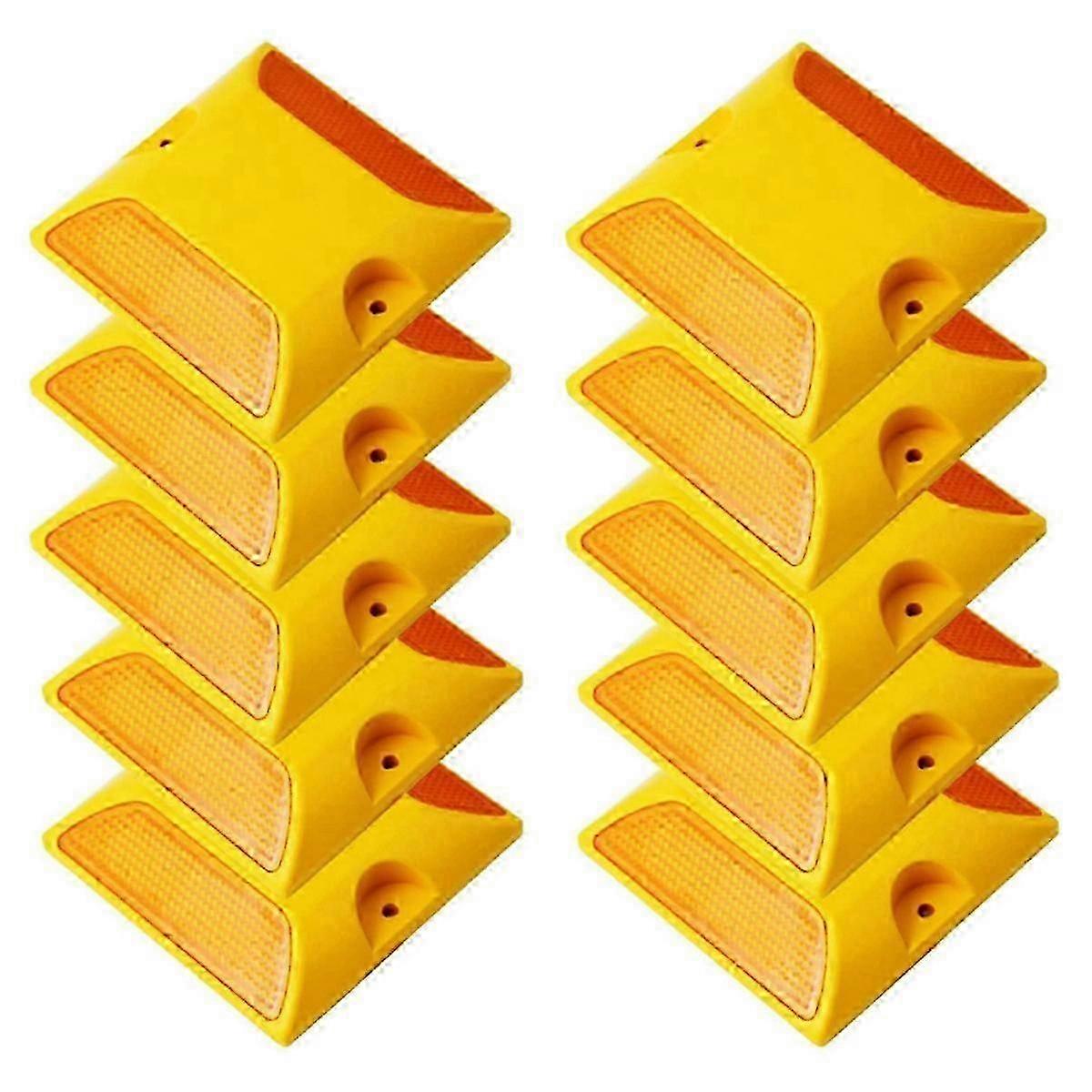 Road Reflective Marker , Double Side Reflective Pavement Marker Plastic Asphalt Stud Marker -- 10 Pieces