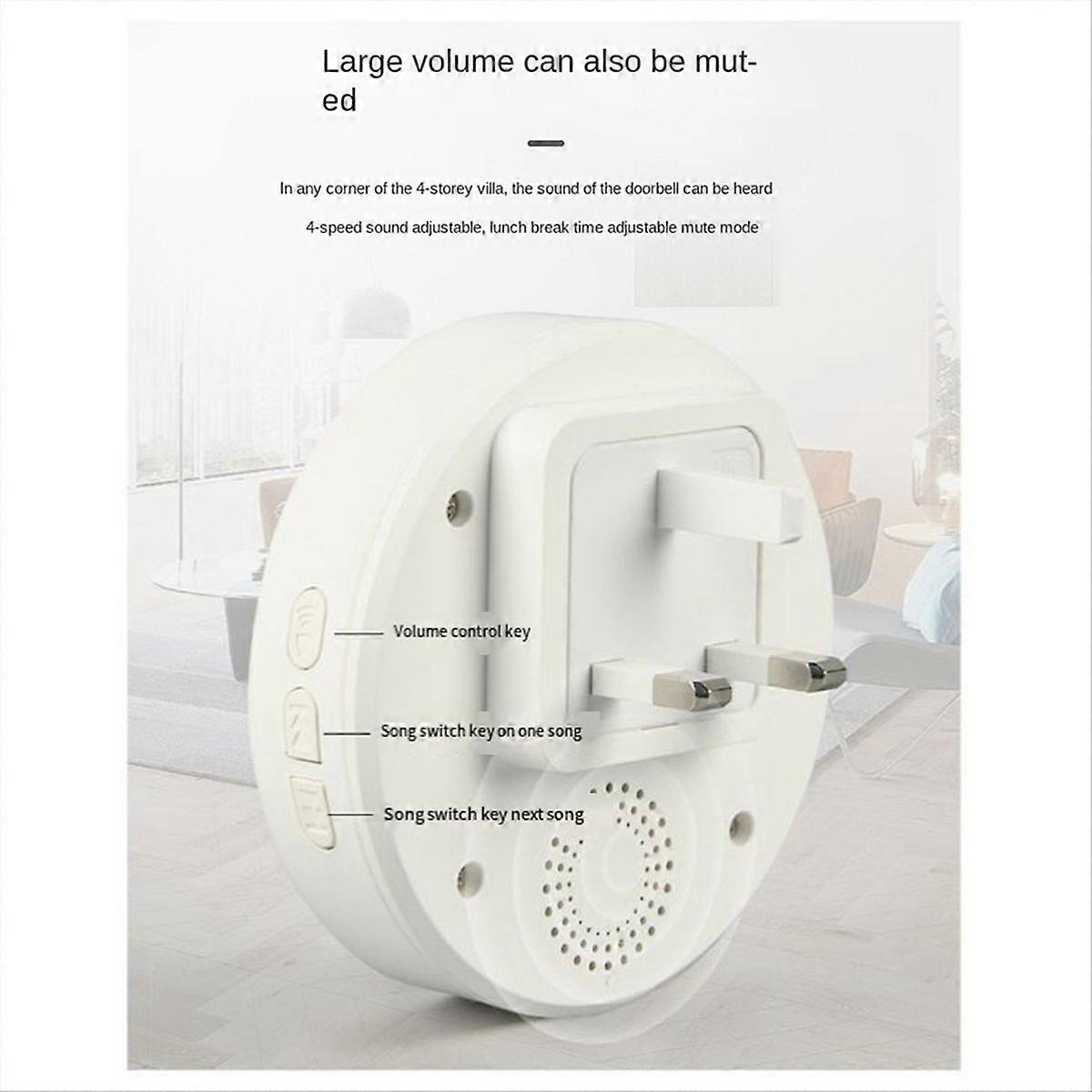 UK Plug Wireless Doorbell Waterproof Smart Doorbell